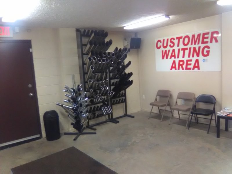 Brandon's Muffler Shop customer waiting area